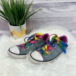 Converse Chuck Taylor All Stars Youth 1 Gray and Pink